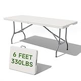 Ortus Collective Folding Table 6 Foot - Heavy Duty 330LBS Capacity, Sturdy & Foldable Design with Safety Lock - Portable Tables Folding for Camping, Party, Indoor & Outdoor Use, 1 Pack