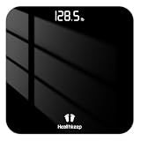 Digital Bathroom Scale for Body Weight: High-Precision 4-Sensor Accuracy, LED Display, 400lb/180kg Capacity, Safe Rounded Corners, Batteries Included