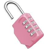 Puroma Combination Lock 4 Digit Gym Locker Padlock Waterproof, 1 Pink Rose