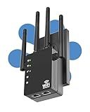 105-Device Compatible WiFi Extender Signal Booster, WiFi Extender, 12880 Sq.Ft Long Range, Dual Band 5GHz/2.4GHz 1200Mbps, Simple Installation for Home & Outdoor