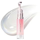 SKINTIFIC Peptide Brightening Lip Serum, Hydrating & Plumping Tinted Lip Gloss, Moisturizing Lip Balm with Polypeptides & Squalane for Glossy Sheer, Smooth Lips(00 Clear)