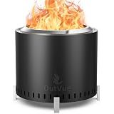 OutVue 19.5 inch Stainless Steel Smokeless Fire Pit with Tote Bag