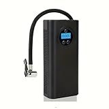 Portable Tire Inflator Air Compressor, Cordless Air Pump for Car Tires, Electric Bike Tire Pump for Motorcycle, Ball, Bicycle (Black)