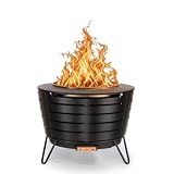 TIKI Patio 25-Inch Smokeless Outdoor Wood Burning Fire Pit with Cover