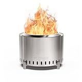Florise 27 Inch Smokeless Fire Pit, Outdoor Portable Firepit with Waterproof Cover & Poker, Stainless Steel Wood Burning Fireplace for Outside,Patio, Camping, Bonfire, Silver