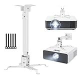 Vphom Universal Projector Mount Ceiling/Wall - 3-in-1 Projector Bracket with Extension Pole & Cable Ties