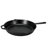 Amazon Basics Pre-Seasoned Cast Iron Skillet, Oven Safe, Even Heating, Heavy-Duty & Large, 15-Inch, Black