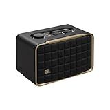 JBL Authentics 200 - Retro Style Smart Home Speaker with Built in Wi-Fi, Bluetooth and Voice Assistants, Alexa and Google Assistant, Multi-Room Playback, Automatic self tuning (Black/Gold)