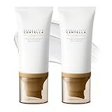 2PCS Centella Sunscreen SPF 30, 50ML 𝑴𝒂𝒅𝒂𝒈𝒂𝒔𝒄𝒂𝒓 Sunscreen Face Serum, Daily UV Defense Sunblock Summer for Face, Travel Essentials for Black Girl