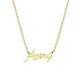 MOMOL 18K Gold Plated Stainless Steel Name Necklace Personalized Custom Name Avery Necklace Customized Nameplate Necklace for Women