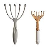 Inoostar Scalp Massager & Gua Sha Tool Set - Manual Head Massager, Massage Comb for Relaxation & Stress Relief (Grey & Brown)