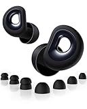 BIGOOD 50dB Ear Plugs for Sleeping, Ultralight Noise Cancelling Ear Plugs with 7 Tips (2 Types) Earplugs for Sleep for Concert, Work, Airplane, Hearing Protection Earplugs for Noise Reduction Black