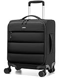 LUGGEX 16 Inch Underseat Carry On Luggage with Spinner Wheels, UDS Softside Lightweight Suitcase for 2-Day Travel (UX-Pro, Black, 16-Inch)