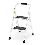 HBTower 2 Step Ladder,2 Step Stool for Adults Folding Step Stool with Cushioned Handle with Wide Anti-Slip Pedal Ergonomic Design