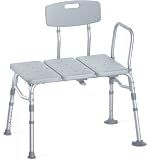 HOMLAND Tub Transfer Bench with Backrest for Bathtub, Height Adjustable