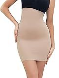 SLIMBELLE Half Slips Shaper Cool Comfort Seamless Firm Control Slip Shapewear Under Dress Tight Skirt Undergarments Beige S