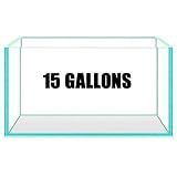 AQUA DAREN 15 Gallon Rimless Aquarium Fish Tank, Ultra-Clear Nano Glass Rectangular Fish Tank L19.6＂×W13＂×H13.8＂ Thickness 6mm Glass Aquarium (L 15 Gallons)
