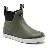 Lezzglt Mens Deck Boots, Saltwater Fishing Booties Rubber Waterproof Ankle Rain Boots, High-performance Footwear Chelsea Boots for Gardening Fishing Boating Camping Sailing