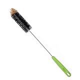 Long Bottle Brush, 17 in Bendable Cleaner Brushes for Cleaning Neck Beer Bottles, Wine, Baby Bottles, Water Bottles, Tumblers, Flask, Bird Feeder, Vase, Pipes and Brewing Supplies Black/1Pack