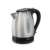 Hamilton Beach Electric Tea Kettle, Water Boiler & Heater, 1.7 Liter, Cordless Serving, 1500 Watts for Fast Boiling, Auto-Shutoff and Boil-Dry Protection, Stainless Steel (40880)