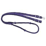 Tough 1 Knotted Cord Roping Reins, Purple/Black