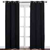 NICETOWN Black Blackout Curtains for Living Room 42 x 84 inches 2 Panels