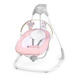 Ingenuity SimpleComfort Compact Soothing Baby Swing, Rotating Toy Bar, Rotating Seat, 6 Speeds, for Ages 0-9 Months, Up to 20 Pounds - Chambray