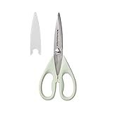 KitchenAid All Purpose Kitchen Shears with Protective Sheath Durable Stainless Steel Scissors, Dishwasher Safe, Soft Grip Comfort Handle, 8.72 Inch, Pistachio