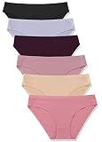 FINETOO 6 Pack Women’s Seamless Hipster Underwear No Show Panties Invisibles Briefs Soft Stretch Bikini Underwears XS-XXL(S)