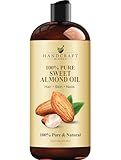 Handcraft Blends Sweet Almond Oil | 100% Pure and Natural | Bath & Body Oil | Premium Grade Carrier Oil | Skin | Hair | Body | Massage | Hexane-Free | 16 Fl Oz