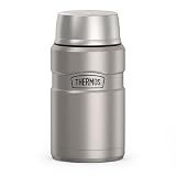 THERMOS Stainless King Food Jar with Bowl, 24oz, Matte Steel