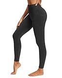 Stelle Workout Ribbed Seamless Leggings for Women High Waist Tummy Control Gym Leggings Athletic Yoga Pants(Black, M)