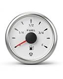 0-90 ohm Fuel Gauge 2-1/16", IP67 Waterproof, 8-Color Backlight, White