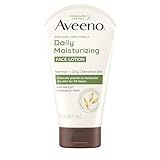 Aveeno Daily Moisturizing Face Lotion with Soothing Prebiotic Oat, Lightweight Non-Greasy Facial Moisturizer for Normal to Dry, Sensitive Skin, 24-Hour Moisture, Fragrance-Free, 5 oz