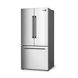 BLACK+DECKER 18 Cu. Ft. French Door Refrigerator with Built-in Ice Maker, Full Size Refrigerator with Bottom Mount Freezer Drawer, Frost Free, ENERGY STAR certified, BRF1800GIMS, Stainless Look