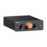Fosi Audio P4 Mini Preamp with 3 RCA Inputs, Home Audio Stereo Pre amp for Amplifier/Active Subwoofer/Speakers, Preamplifier with 3-Level Adjustable Gain 3/6/9 dB, Bass and Treble Control