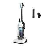 Amazon Basics Upright Bagless Vacuum Cleaner for Carpet and Hard Floors, Washable Filter, Crevice and Upholstery Tools, Detachable Handle, Lightweight, 1.7L Dust Cup, 25ft Cord, Black/White