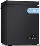 TABU 5.0 Cubic Feet Chest Freezer, Compact Deep Freezer, Black
