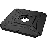 wikiwiki 230 Lbs Cantilever Offset Patio Umbrella Base, 4 PCS Weighted Umbrella Base for Outdoor Patio with Fill Spouts for Water or Sand, Square Compact Stand Plate Set, Black