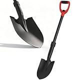 Shovel, Shovels for Digging, 33" Garden Shovel Heavy Duty with Ergonomic D-Grip, Small Spade Shovel for Camping, Edging, Off-Road, Metal Portable Mini Shovel with Fiberglass Shaft, Lightweight