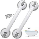 Auroras Strong Suction Cup Grab Bars for Bathtubs and Showers, 2 Pack Removable Heavy Duty Shower Grab Bars for Seniors No Drilling, 16 Inch Non-Slip Shower Handles for Elderly,Children,Injured