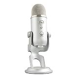Logitech Creators Blue Yeti USB Microphone for PC, Mac, Gaming, Recording, Streaming, Podcasting, Studio and Computer Condenser Mic with Blue VO!CE Effects, 4 Pickup Patterns, Plug and Play - Silver