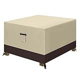 ABCCANOPY Patio Ottoman Cover Waterproof Outdoor Heavy Duty UV Resistant Dust Proof Protective Covers Lawn Furniture Covers 28x28x17 Inches Beige Brown