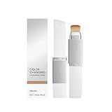 Blanc Cover Cream Stick V - Color Changing Foundation Stick - Hydrating Concealer Base Makeup, Dual-Ended with Built-in Brush, Portable for Daily Use (Natural)