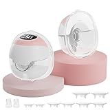 Hands-Free Wearable Electric Breast Pump, 3 Modes &15 Levels,320mmHg Strong Suction,Double-Sealed Leak-Proof Flange for Baby-Like Comfort,18/20/22/24mm Adjustable Flange, Pink 2-Pack Breast Pump Set