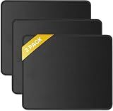 JIKIOU 3 Pack Mouse Pad with Stitched Edge, Perfect Size 10.2x8.3in Black