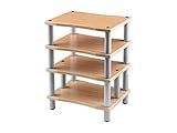Monolith by Monoprice Heavy Duty 4 Tier Audio Stand XL 1 inch Shelf Thickness Maple