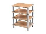 Monolith by Monoprice Heavy Duty 4 Tier Audio Stand XL 1 inch Shelf Thickness Maple