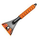 LAINLOY Ice Scraper for Car Windshield, No Scratch Car Window Frost Scraper with Foam Handle, Snow Removal Tool Accessories for Car, SUV, Truck (Orange)