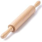 AISOSO Rolling Pins for Baking, 15.75 Inches Wooden Rolling Pin with Handles, Classic Nonstick Dough Roller for Fondant Pizza Pie Crust Cookie Pastry, Kitchen Baking Essentials, Light Yellow